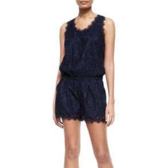 🔥MOVING SALE🔥 Joie sleeveless navy lace romper Small - Picture 2 of 8